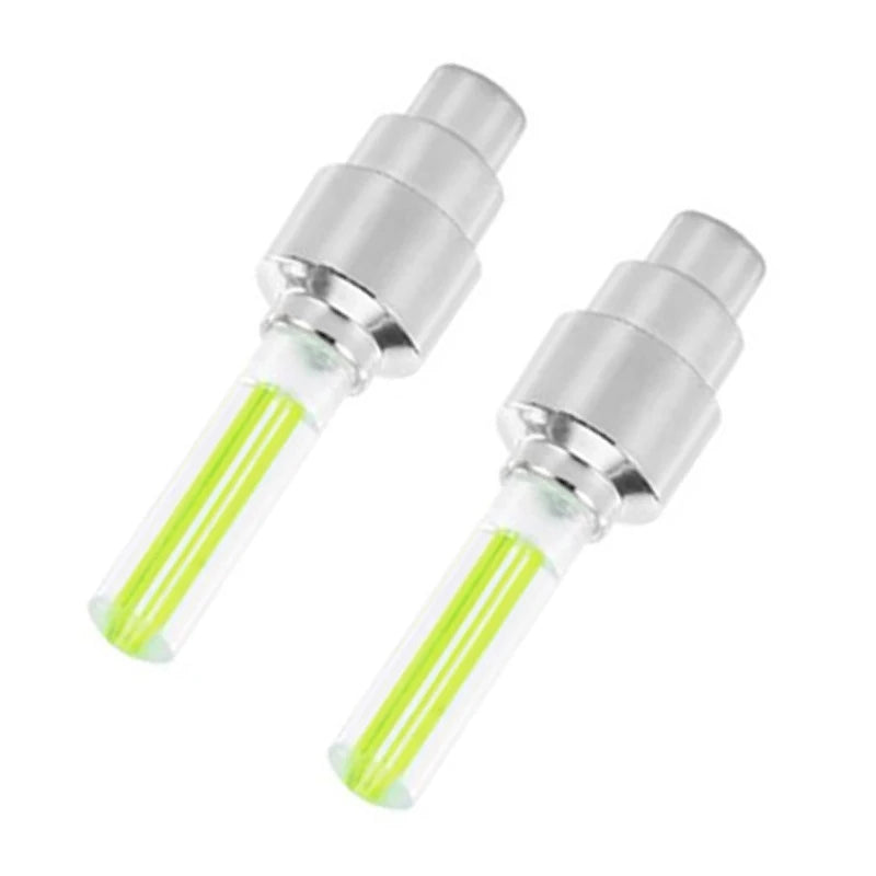 2/4Pcs Car Motorcycle Bicycle Tire Valve Caps Light LED Neon Flash Lamp Waterproof Tyre Universal Wheel Lights Car Accessories
