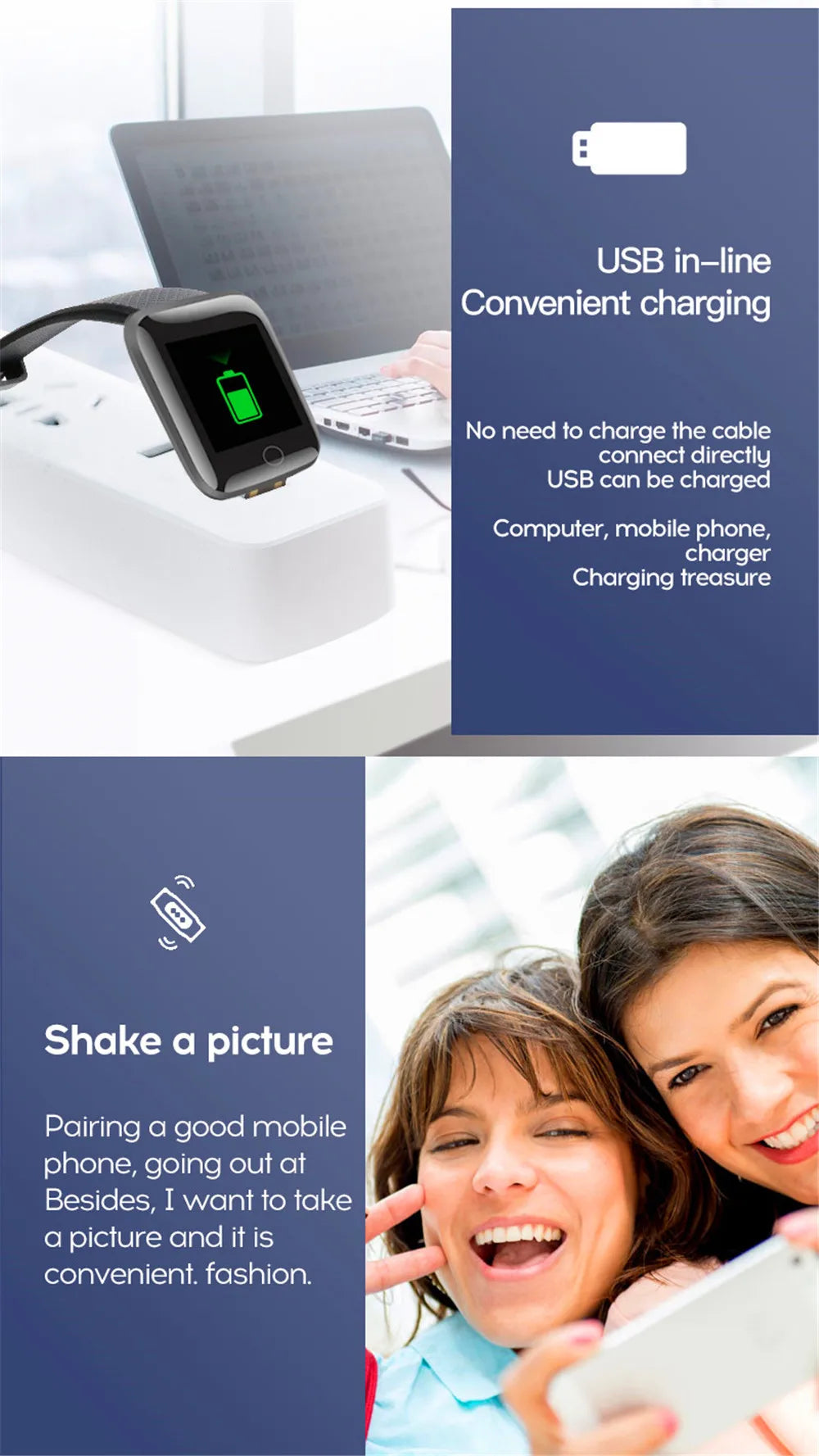 116 Multifunction Smart Watch – Fitness Tracker with Message & Music Control