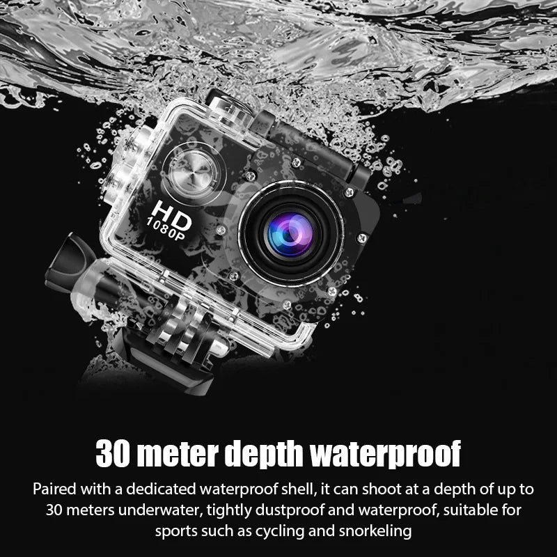 4K Ultra HD Action Camera (3MP, Waterproof, 900mAh)