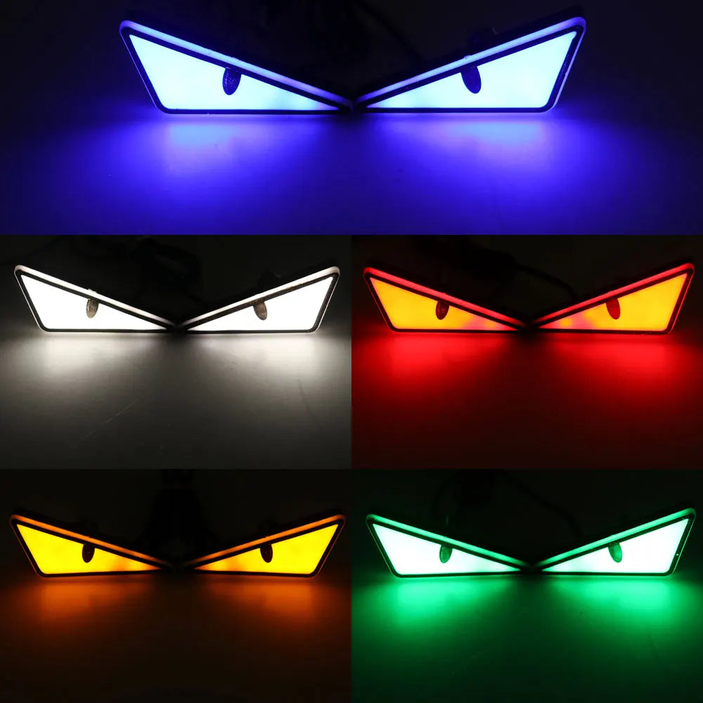 2pcs LED Devil's Eye License plate light Headlight For Car Motorcycl Universal Modified Decoration single light car Accessories