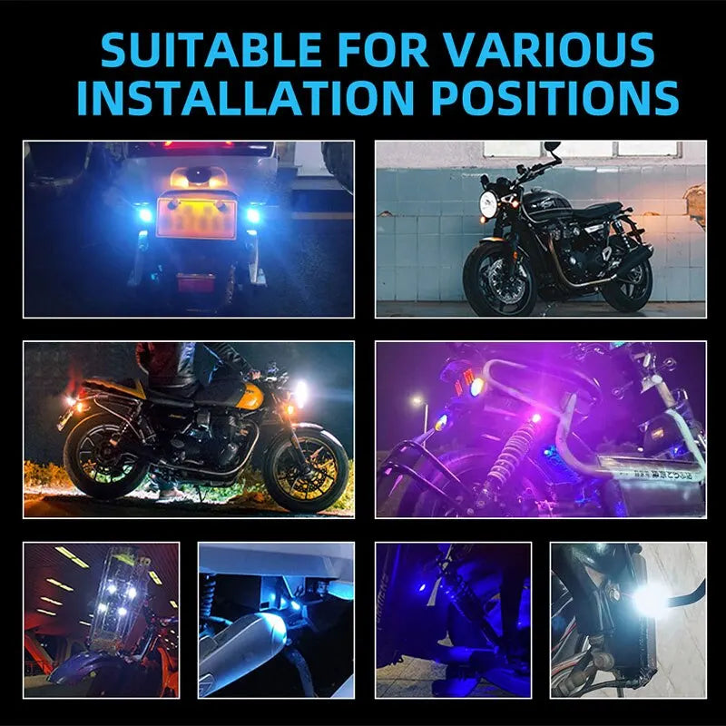 1pair Motorcycle Flash Strobe Eagle Eye Motorcycle Daytime Running Light Fog Lamp Headlight Moto Accessories