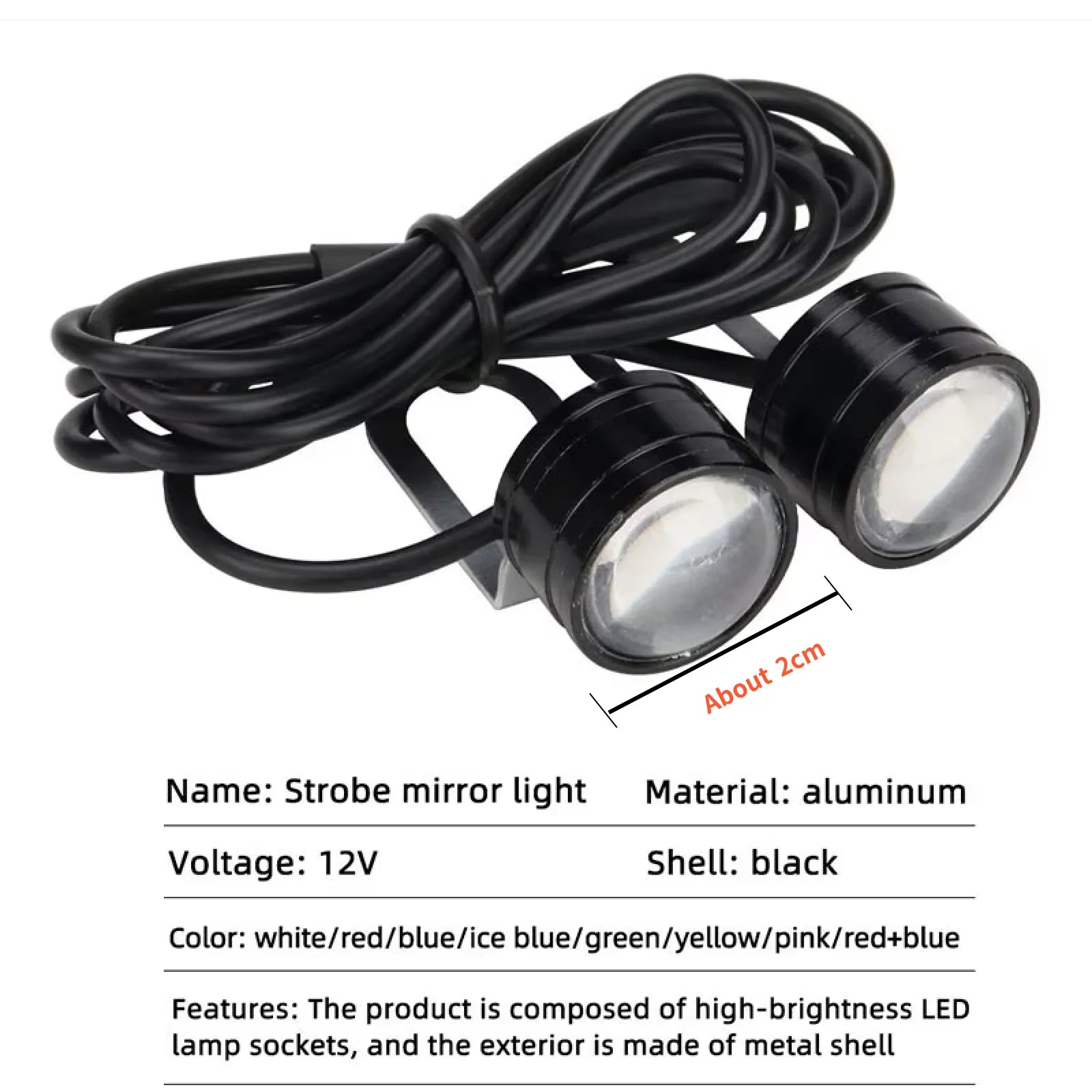 1pair Motorcycle Flash Strobe Eagle Eye Motorcycle Daytime Running Light Fog Lamp Headlight Moto Accessories