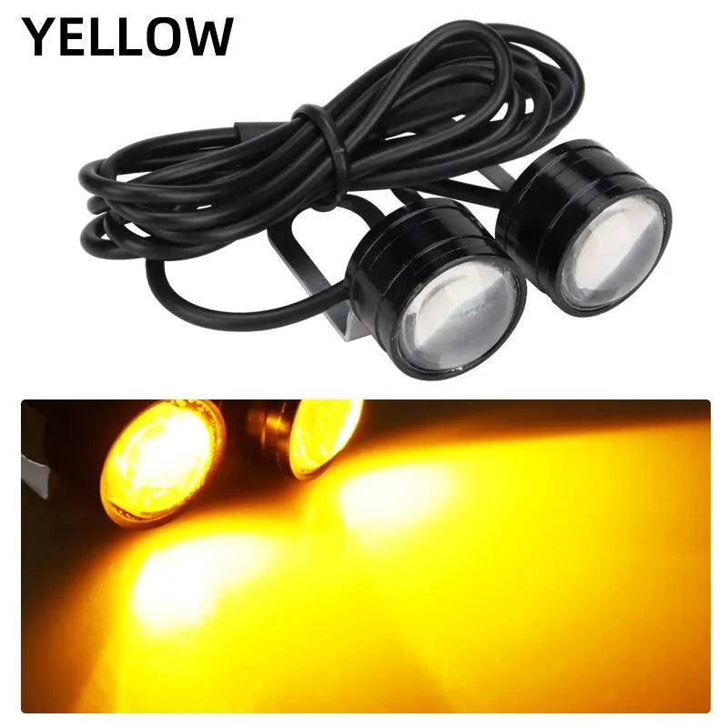 1pair Motorcycle Flash Strobe Eagle Eye Motorcycle Daytime Running Light Fog Lamp Headlight Moto Accessories