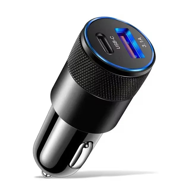 66W USB Car Charger Type C Fast Charging Phone Adapter For Xiaomi Huawei PD Phone Charger Car Adapter Socket Cigarette Lighter