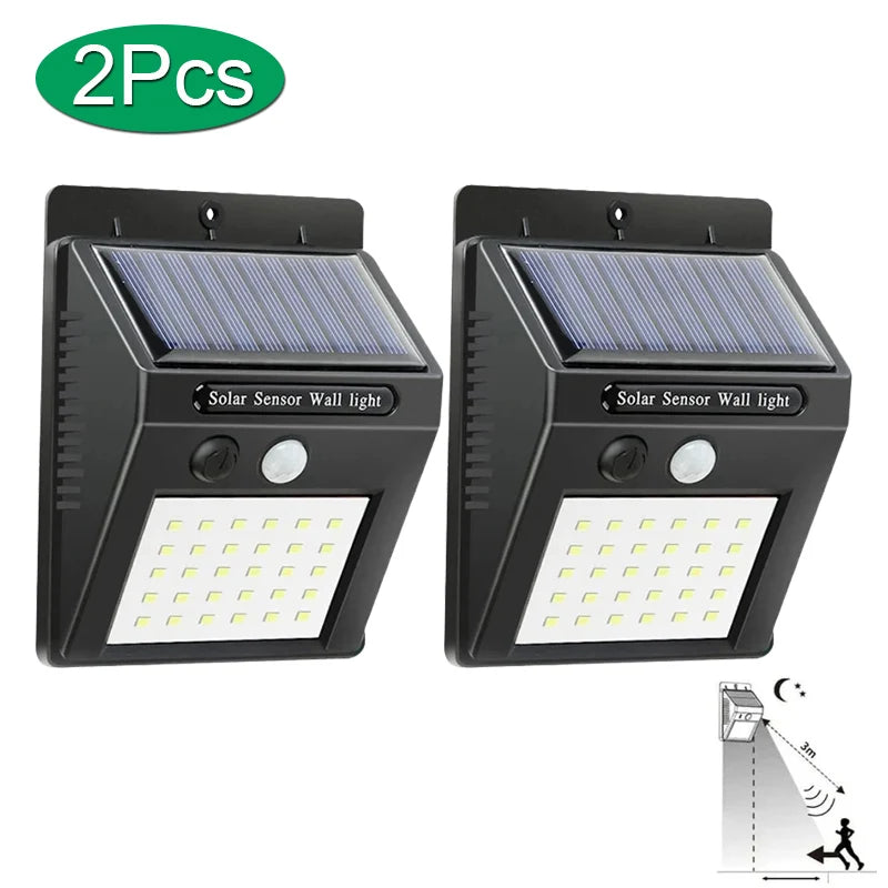 6/30 LED Solar Light PIR Motion Sensor Wall Light Outdoor Solar Lamp Waterproof Solar Powered Sunlight Street Lamp Garden Decor