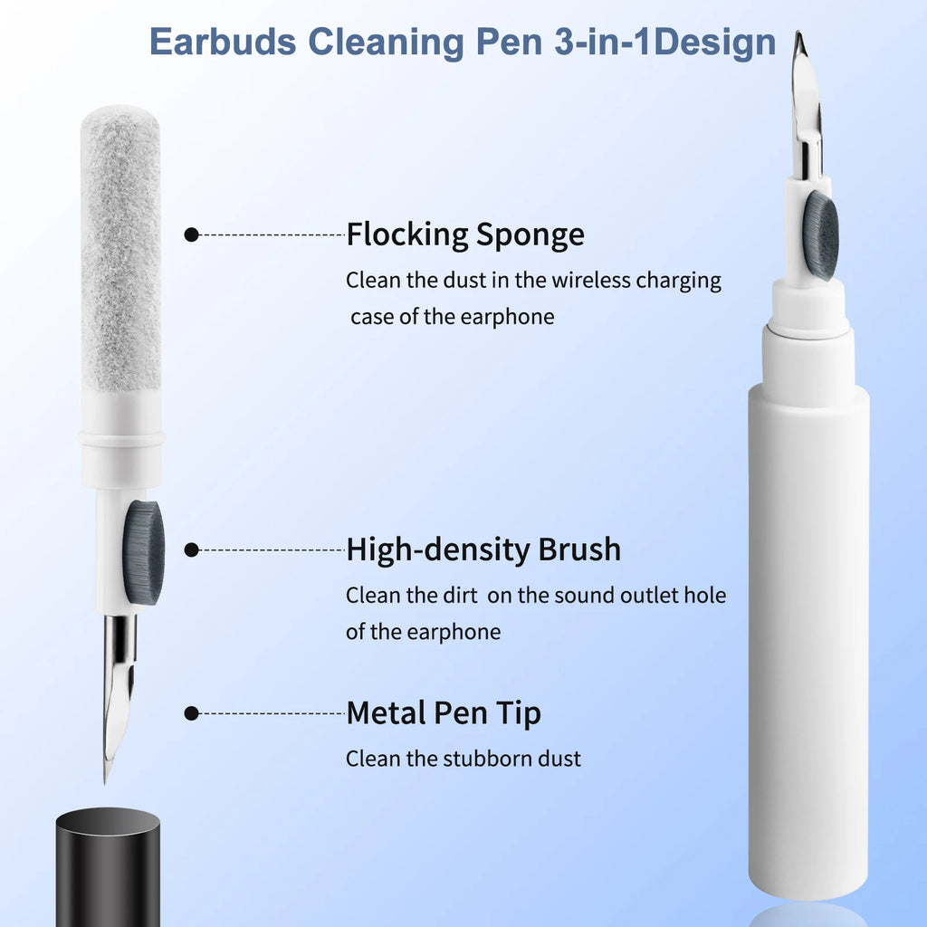 3-in-1 Bluetooth Earbuds Cleaning Pen – AirPods & Wireless Earphone Cleaner Tool