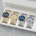 4PCS Men’s Watch Set – Arabic Dial Steel Band Quartz Watches