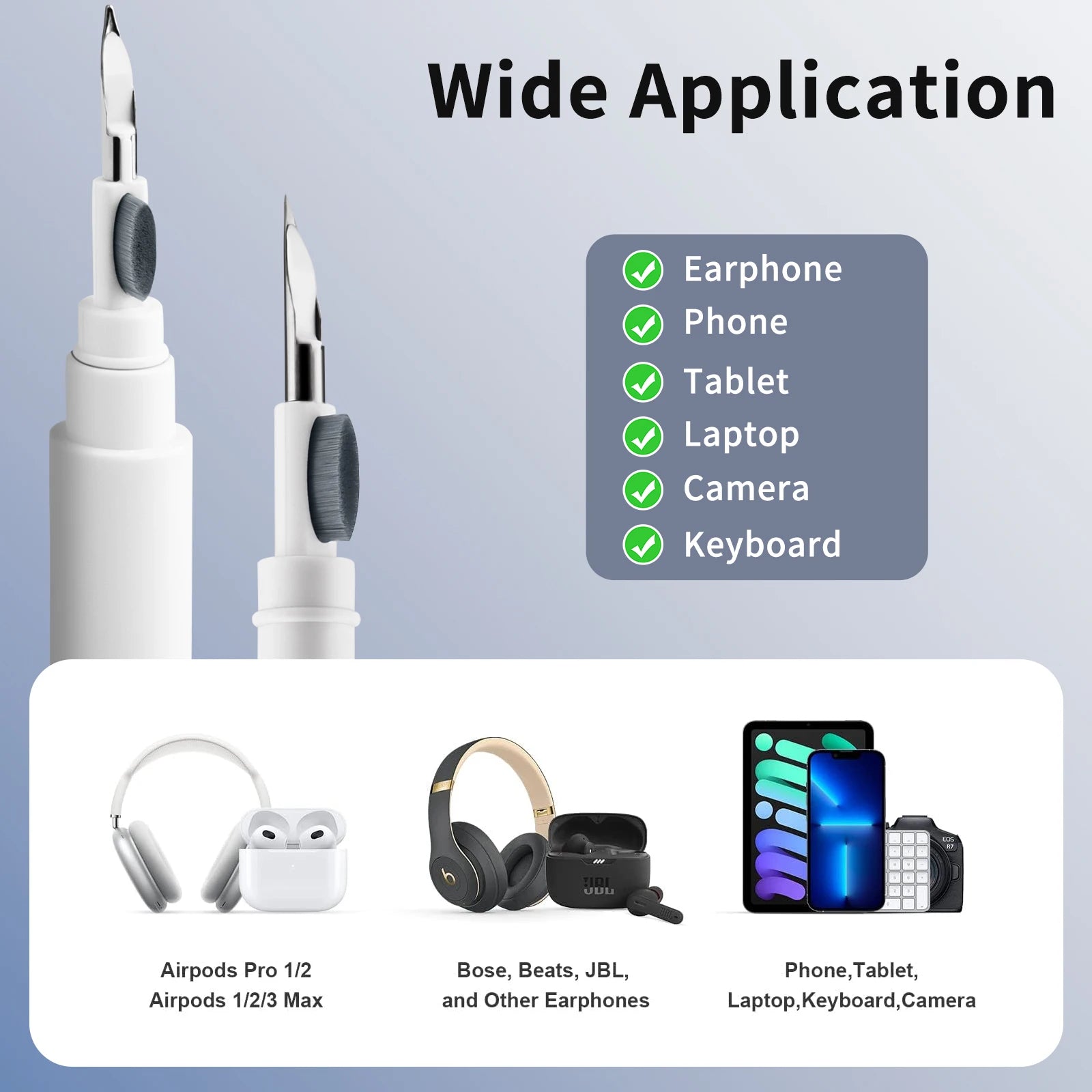 3-in-1 Bluetooth Earbuds Cleaning Pen – AirPods & Wireless Earphone Cleaner Tool