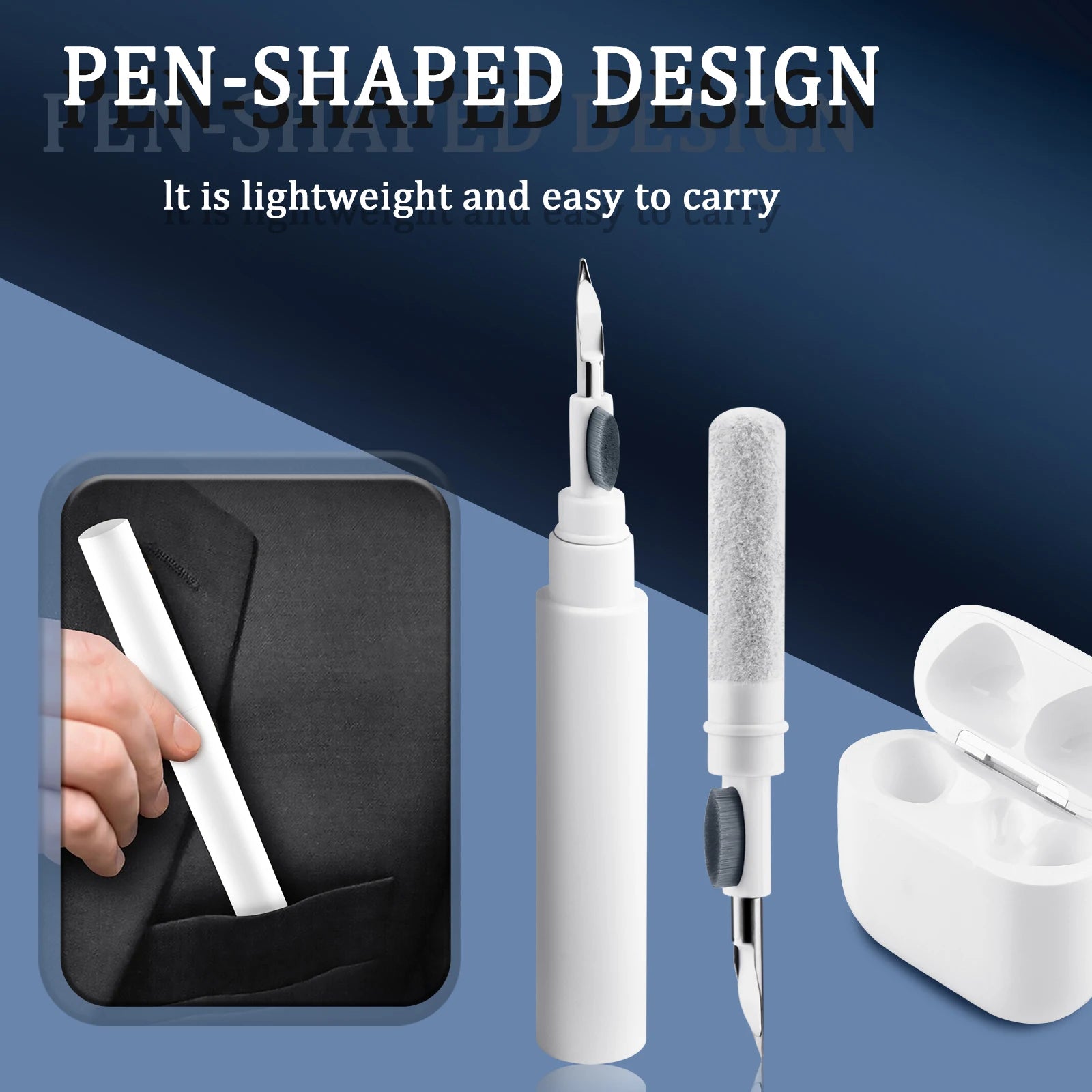 3-in-1 Bluetooth Earbuds Cleaning Pen – AirPods & Wireless Earphone Cleaner Tool