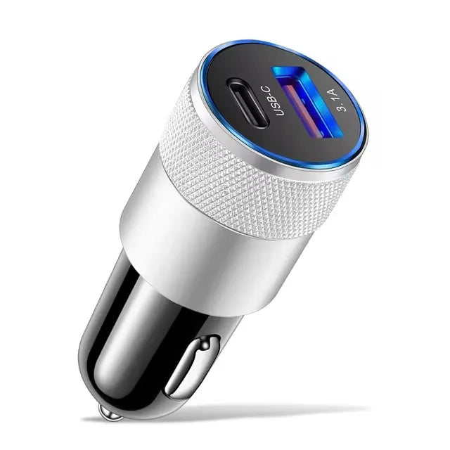 66W USB Car Charger Type C Fast Charging Phone Adapter For Xiaomi Huawei PD Phone Charger Car Adapter Socket Cigarette Lighter