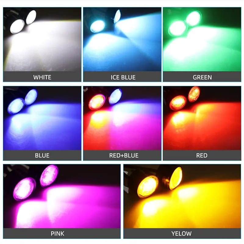 1pair Motorcycle Flash Strobe Eagle Eye Motorcycle Daytime Running Light Fog Lamp Headlight Moto Accessories