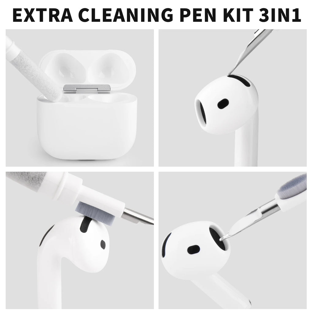 3-in-1 Bluetooth Earbuds Cleaning Pen – AirPods & Wireless Earphone Cleaner Tool