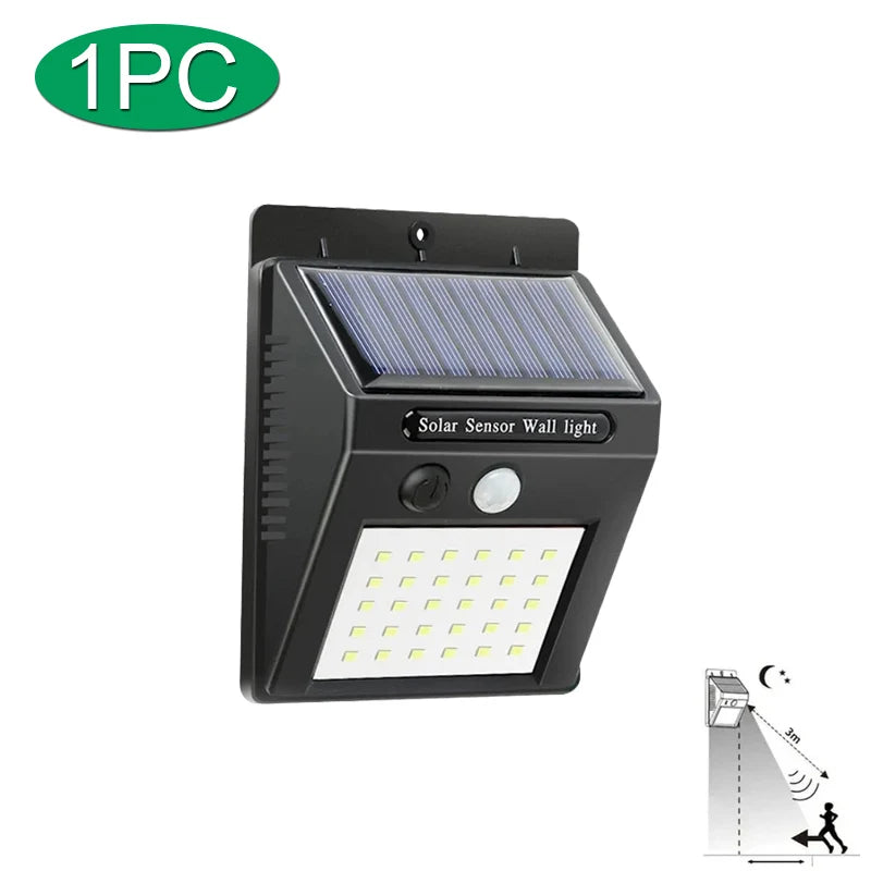 6/30 LED Solar Light PIR Motion Sensor Wall Light Outdoor Solar Lamp Waterproof Solar Powered Sunlight Street Lamp Garden Decor