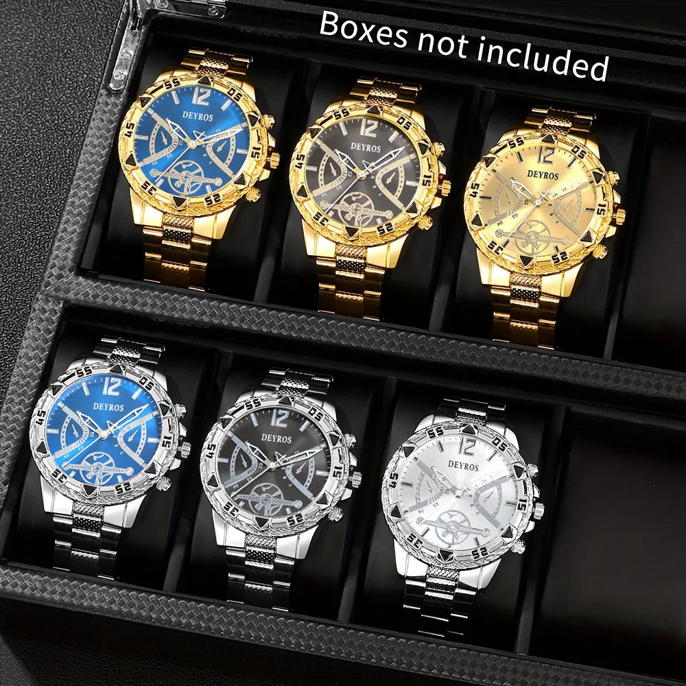 3/6PCS Luxury Men’s Watch Set – Casual Quartz Fashion Watches