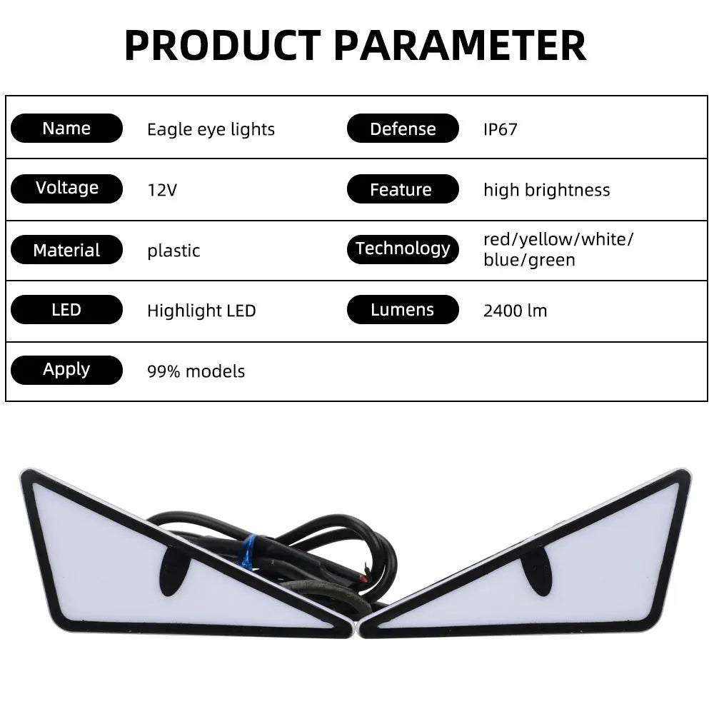 2pcs LED Devil's Eye License plate light Headlight For Car Motorcycl Universal Modified Decoration single light car Accessories